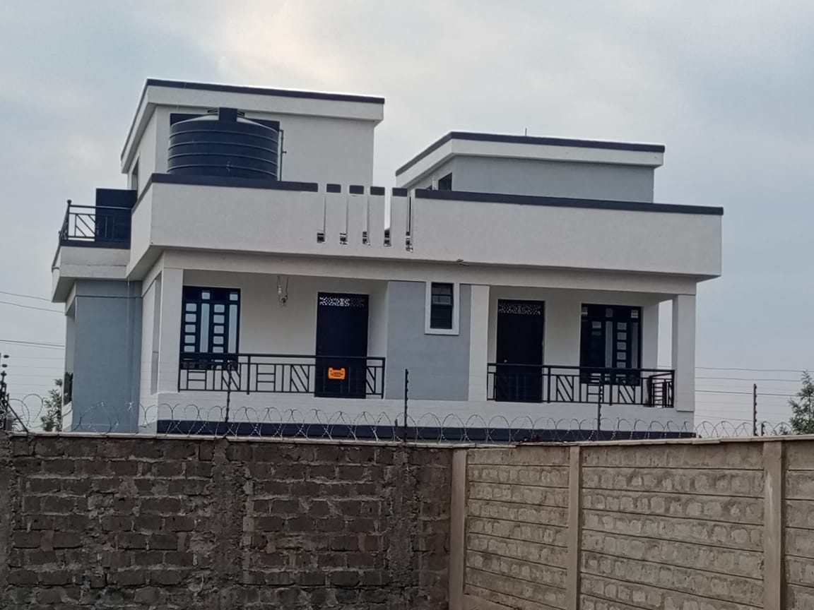 White and navy bungalow